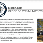 Block Clubs - Office of Community Policing